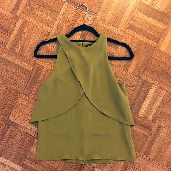 Massimo Dutti Draped Crossover Blouse - Picture 1 of 6